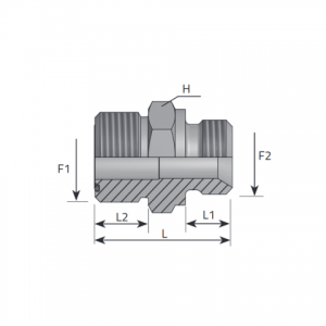 Adapter male ORFS – male BSPP with 60° cone. (AMO..MG..SV)